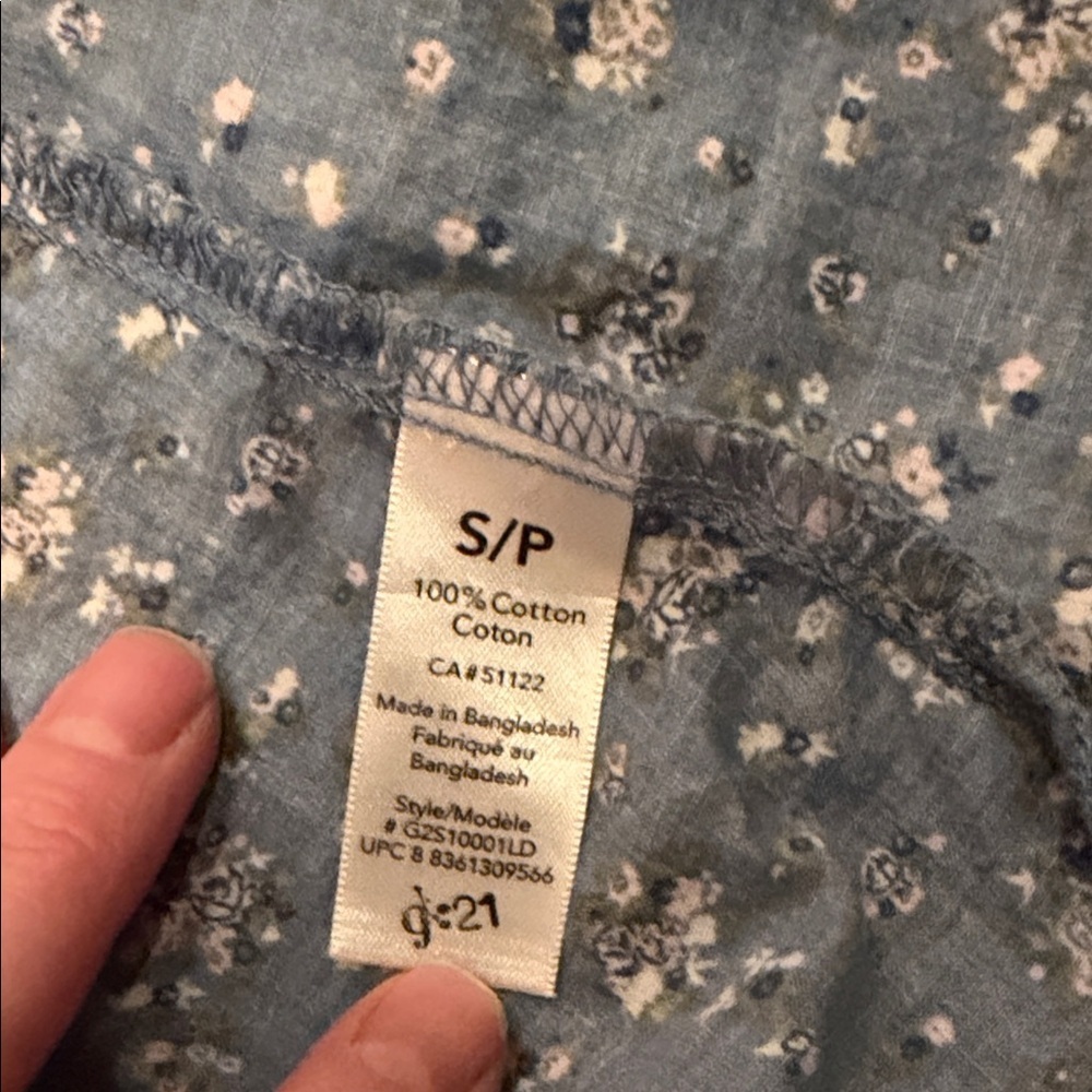 Floral Blue Women's Blouse - Picture 8 of 10